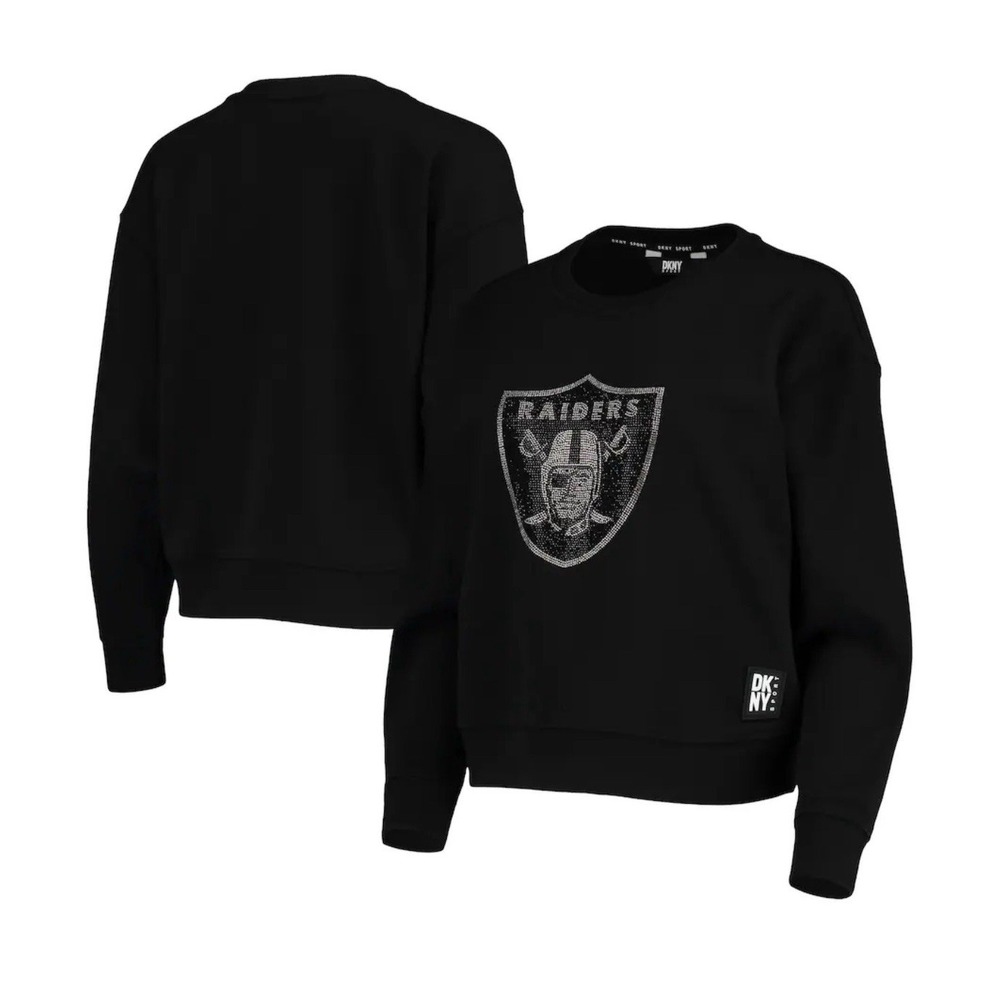 Las Vegas Raiders DKNY Women's BLACK RHINESTONE Pullover Size XXL NWT